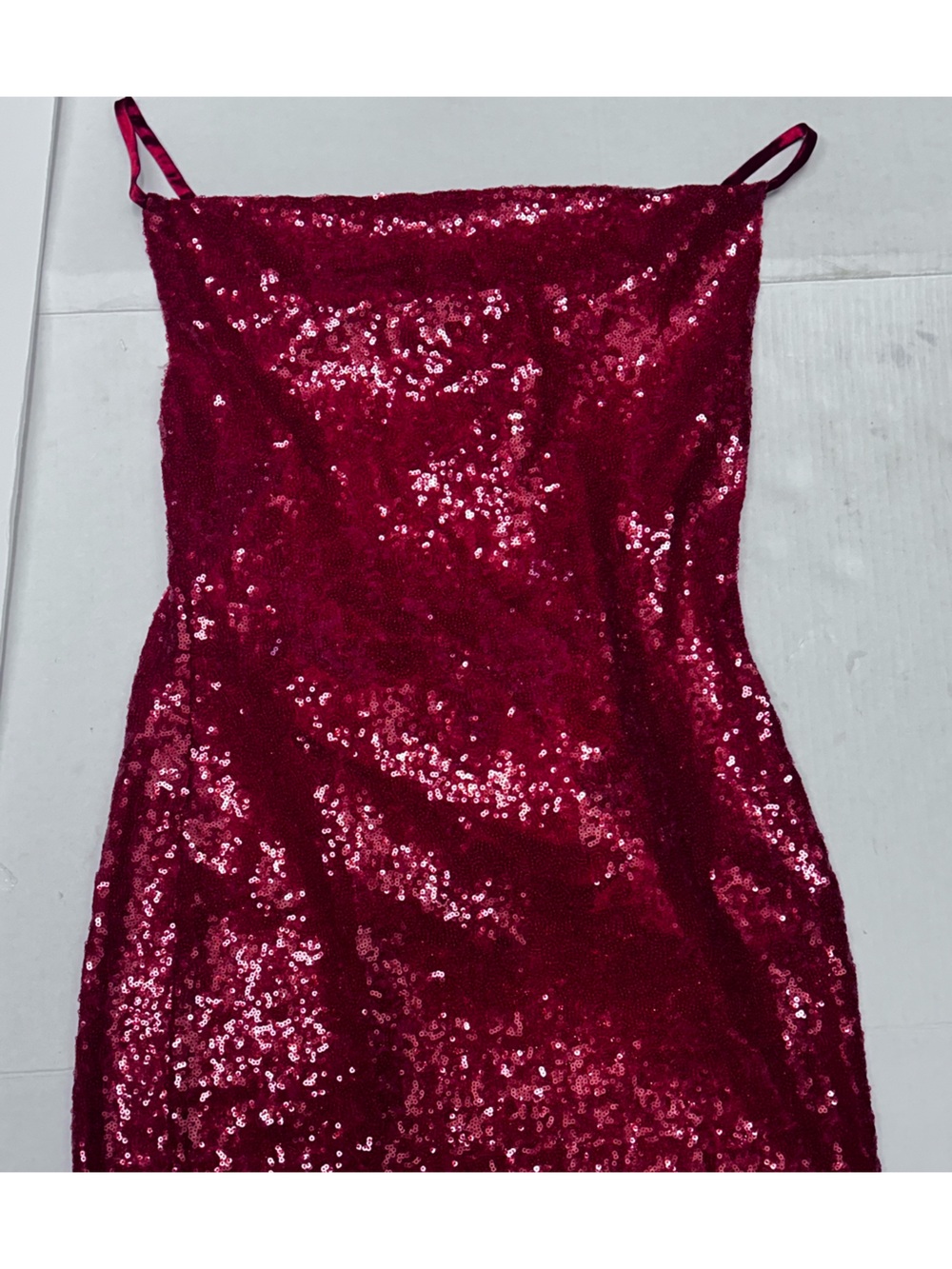 Red Sequin Spaghetti Strap Dress juniors large